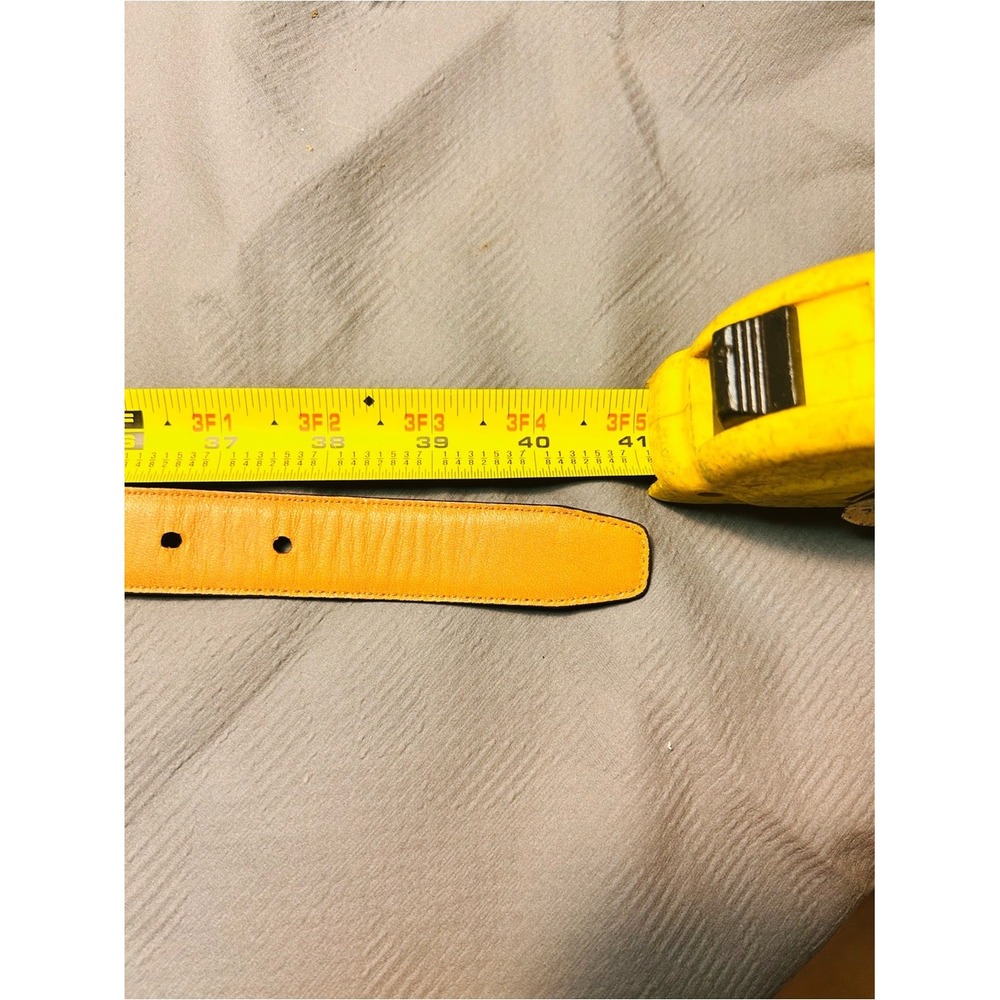 Lauren Ralph Lauren Womens Brown Italian Leather Belt Gold RL Logo Buckle Skinny - Picture 7 of 7